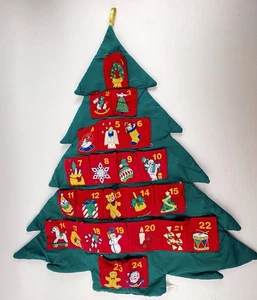 Fabric Christmas Tree Advent Calendar Countdown to Christmas Avon 1995 Vintage - Picture 1 of 4