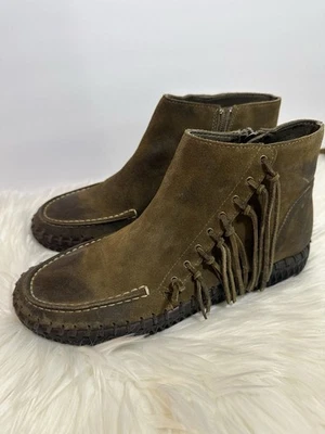 Antelope Size 40 / 9 US Suede Moccasins Boots Side Zip - Image 1 of 4