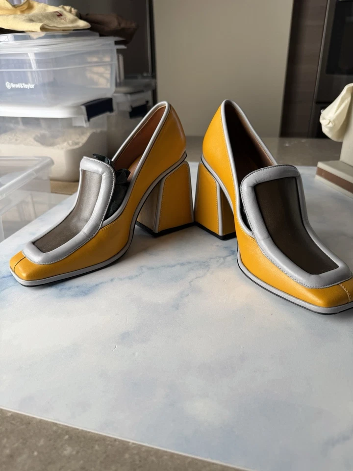 MARNI TRI COLOR BLOCK HEELED LOAFER SIZE 6,5 - Image 1 of 4