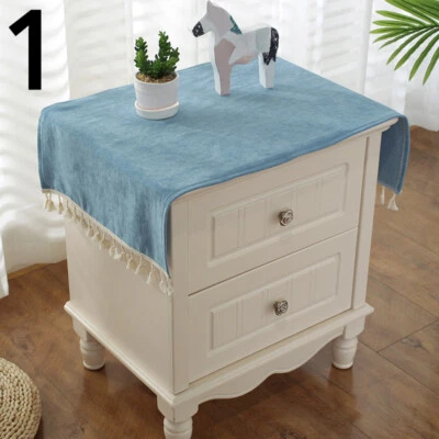 Solid Tischdecke Läufer Fransen Schlicht Küche Essen Zimmer Heim Dekoration - Bild 1 von 4