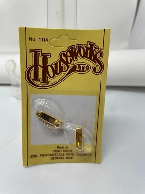 Houseworks #1114 Two Brass Door Knob Key Plate & Keys Vintage 1:12 New Dollhouse - Image 1 of 2