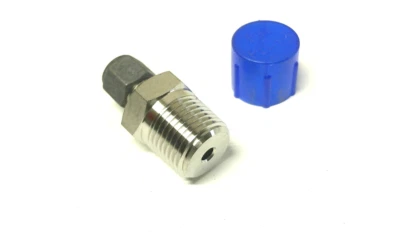 Parker Male Connector 1/4" Tube OD x 1/2" Male NPT 316 Stainless 4-8 FBZ-SS - Image 1 of 3