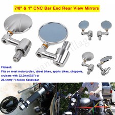 Universal Bar End Mirrors 7/8 Motorcycle For Cafe Racer Bobber Chopper Ducati