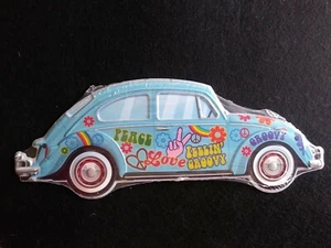 Peace & Love Volkswagen Beetle Metal Sign Peace Feelin' Groovy Love 1789544 New - Picture 1 of 4