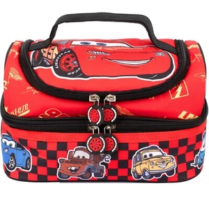 Disney Cars Lunch Bag for boys Multi-Compartment Thermal Insulated Double Decker - Picture 1 of 6