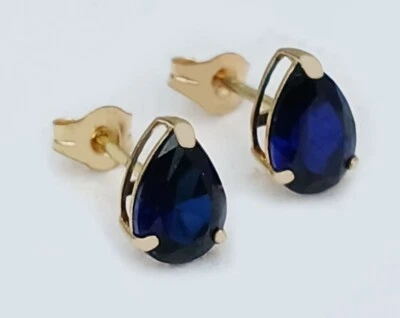 PENDIENTES ORIGINALES DE ZAFIRO AZUL DE 2,14 quilates ORO 14k - Servicio de tasación gratuito Foto 1 de 4