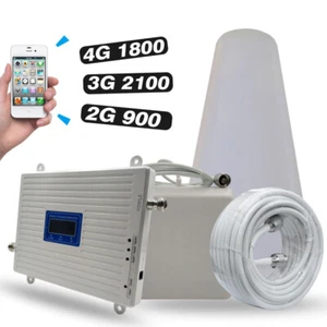 Répéteur de signal pour téléphone portable Tri Band Booster GSM 900 DCS/LTE 1800 WCDMA 2100 MHZ - Photo 1 sur 11