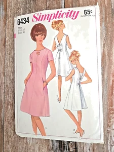 Simplicity Schnittmuster 6434 Vintage 60' Misses Dress Mad Men Größe 18 Brustumfang 38" - Bild 1 von 2