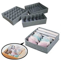 3Pcs Closet Organizer Box for Underwear Bra Socks Ties Scarves Storage-Drawer
