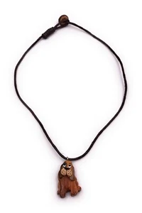 Perro sentado mascota cuatro patas cadena de madera longitud 49 cm - Imagen 1 de 1