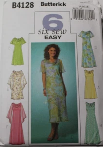 Butterick 4128 Misses Lined Dress Sewing Pattern 14-16-18 in 6 Styles (Bias Cut) - Picture 1 of 2