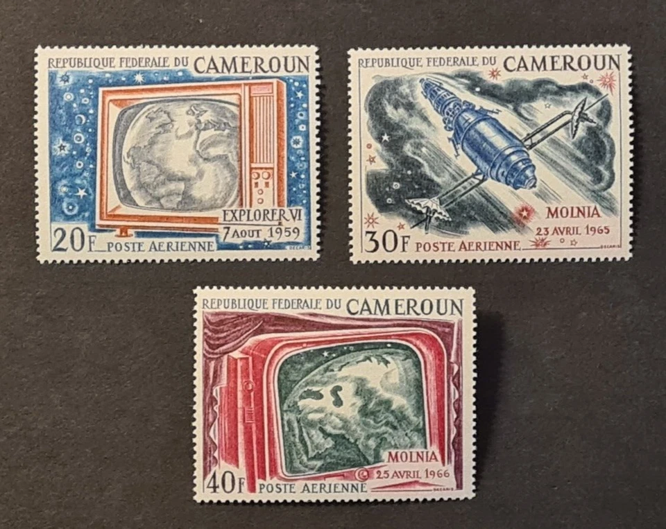 CAMERÚN FRANCÉS AÑOS 60 XF MNH SET SATÉLITES ESPACIALES CORREO AÉREO Foto 1 de 1