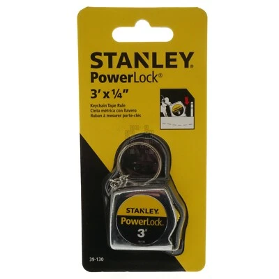 Stanley 39-130 PowerLock Llavero Cinta Medida Regla, 3' x 1/4" Foto 1 de 4