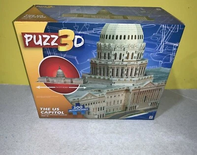 Nuevo rompecabezas Milton Bradley Puzz3D The US Capitol 300 piezas 2013 con respaldo de espuma 3D  Foto 1 de 2