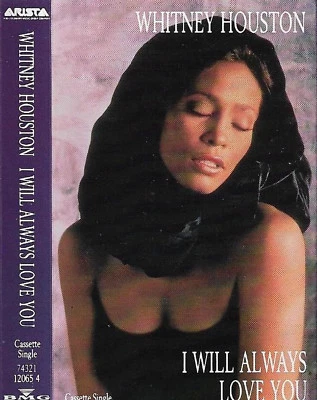 WHITNEY HOUSTON I WILL ALWAYS LOVE YOU CASSETTE SINGLE POP SOUL BALLAD - Image 1 of 4