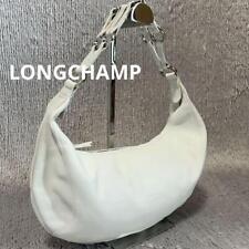 LONGCHAMP VINTAGE White Leather Shoulder bag Handbag AM560