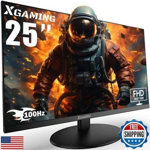 XGaming 25 Inch Monitor, FHD 1080P 100Hz Ultra Thin Frameless Computer Displa - Picture 1 of 5
