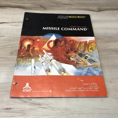 MISSILE COMMAND: Manual original de jogos de computador ATARI 400/800 - Imagem 1 de 2