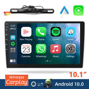 10.1" 2 Din Car Stereo Android 10 Apple CarPlay GPS WiFi RDS Radio Play + Camera