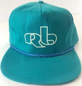 Vintage Teal RB San Sun Rope Cord Baseball Hat Cap One Size Zip Back Clean 90’s - Picture 1 of 12