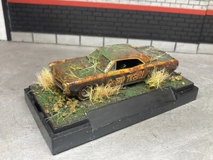 1966 Pontiac GTO 1/64 Mini Diorama Weathered Rusty Barn Find Style Custom - Picture 1 of 24