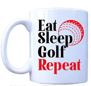 Eat Sleep Golf Mug – Funny Golf Gift for Men, Women, Golfers & Coffee Lovers - Picture 1 of 9