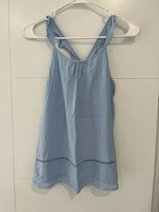 Target Australia Girls Size 14 Blue Ruffled Racer Strap Tank With Lace Details - Picture 1 of 2