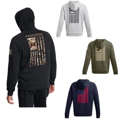 Under Armour 1386756 Men's UA Freedom Flag Graphic Logo Long Sleeve Hoodie - Image 1 of 3