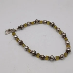 925 beaded bracelet with heart charm - Picture 1 of 2