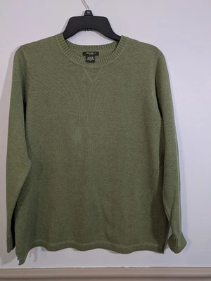 Suéter Eddie Bauer Mujer M Verde Tejido Mezcla Algodón Cuello Redondo Foto 1 de 3