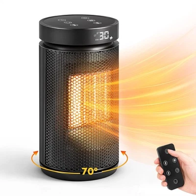 Keramik Heizlüfter 2000W Heizstrahler Elektro Heizung Mit Fernbedienung Schwarz - Bild 1 von 4