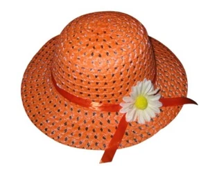 "NUEVO ""MARGARITA NARANJA"" Vestir Fiesta Niñas Pascua Sombrero de Paja Ropa Niño Niño Té - Imagen 1 de 1