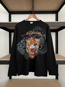 Vintage Ed Hardy Tiger Y2k Style Black Long Sleeve T-shirt