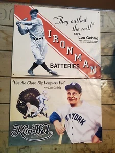 Lou Gehrig Two Tin Signs Ironman and Ken-Wel - Picture 1 of 3
