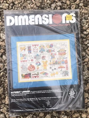 Vintage Dimensions Counted Cross Stitch Kit #3567 "Alphabet Learner" 16" x 12" - Image 1 of 4