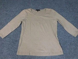 Jones New York top Medium Biege Womens pullover stretch blouse classic - Picture 1 of 13