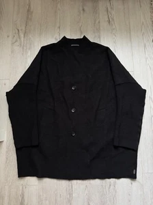 OSKA Women's Oversized Wool Coat Raw Edge Size 2 (UK 12) Button Black - Picture 1 of 7