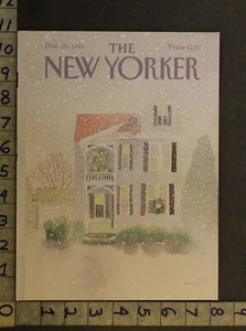1985 NEW YORKER VINTAGE ART COVER DAVIS CHRISTMAS HOLIDAY HOME WINTER NYS04 - Picture 1 of 1