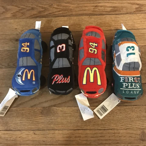 Lot of 4 1998 NASCAR Beanie Racers Dale Earnhardt #3 Elliott Plush Beanbag Cars Cover