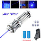 USB Rechargeable 8000m Blue Laser Pointer Pen SOS High Power Laser&5x LaserHead