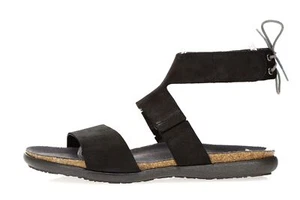 Women's 235021 NAOT Larissa Black Leather Ankle Strap Sandals Sz. 11 (42) - Picture 1 of 5