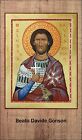 SANTINO HOLY CARD BEATO DAVIDE GONSON in stile icona su carta