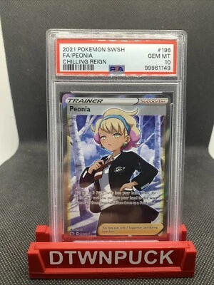 2021 Pokemon Sword & Shield Chilling Reign Peonia Full Art #196 PSA 10 Gem Mint - Image 1 of 2