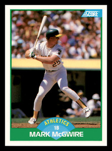 1989 Score Mark McGwire  Oakland Athletics #3 Near Mint NM