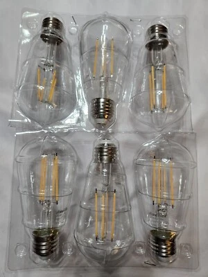 6 LED Notoc Edison ST58 Light Bulbs 4W Antique E26 CRI95+ 120V 30k Hours - Image 1 of 4