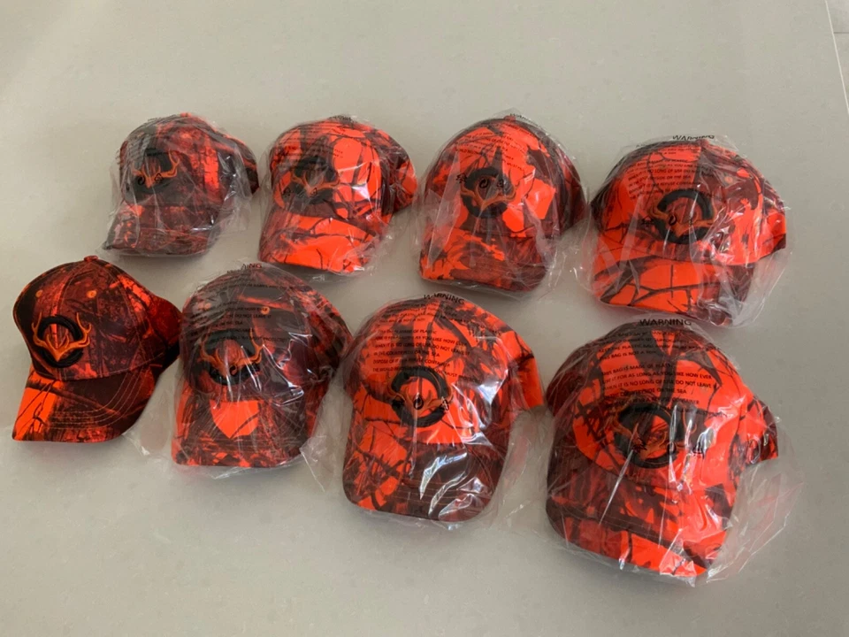 Camouflage Blaze Orange Cap - Hunting different styles avail standard camo hat - image 1 of 4