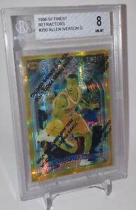 1996-97 Topps Finest Gold Atomic Refractor Allen Iverson RC BGS 8 SP Rare  DY