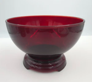 Vintage Fire King Anchor Hocking Royal Ruby Red Punch Bowl With Stand - Picture 1 of 5