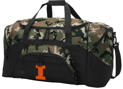 Illini Duffle Bag Suitcase LARGE University of Illinois Duffel Gift Idea Him Men Cover