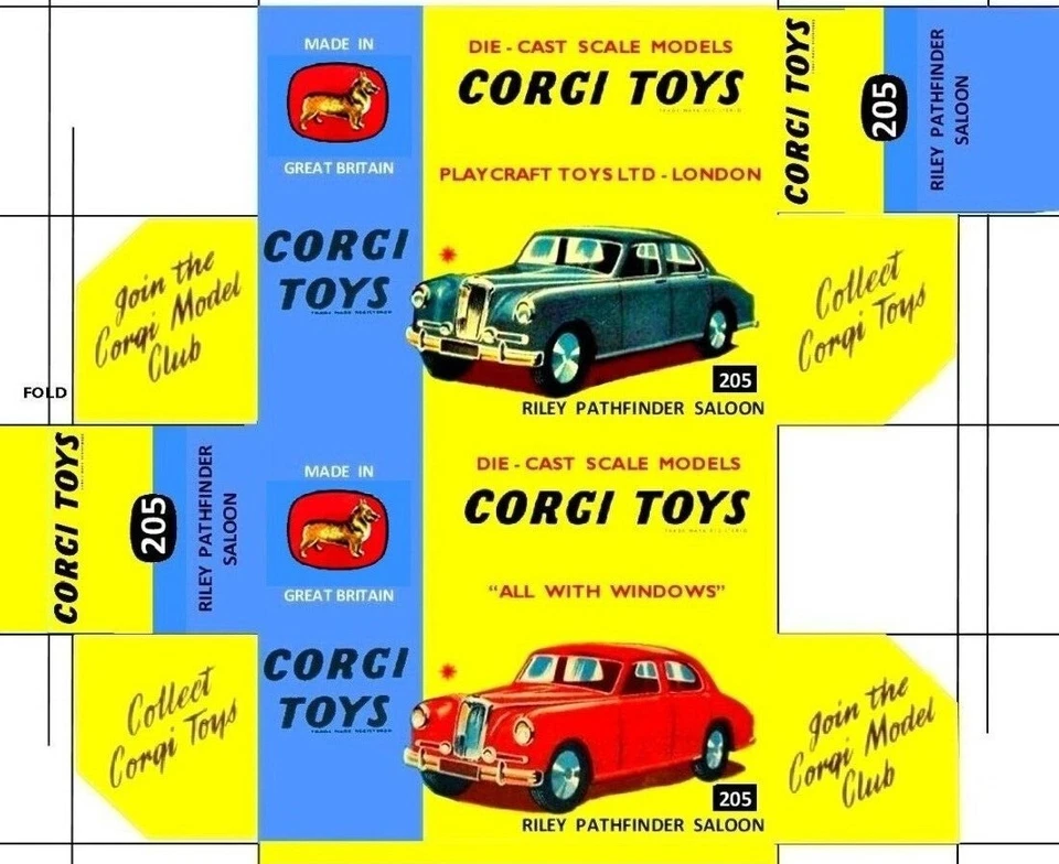 CORGI 205  RILEY P:ATHFINDER  REPRODUCTION BOX REPRO  - Image 1 of 1